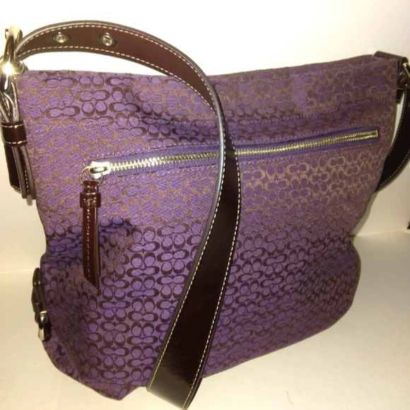 MUST SEE☆Brand New☆COACH 4CM Signature Purple Convertible Duffle Crossbody☆HTF … - Picture 12 of 16